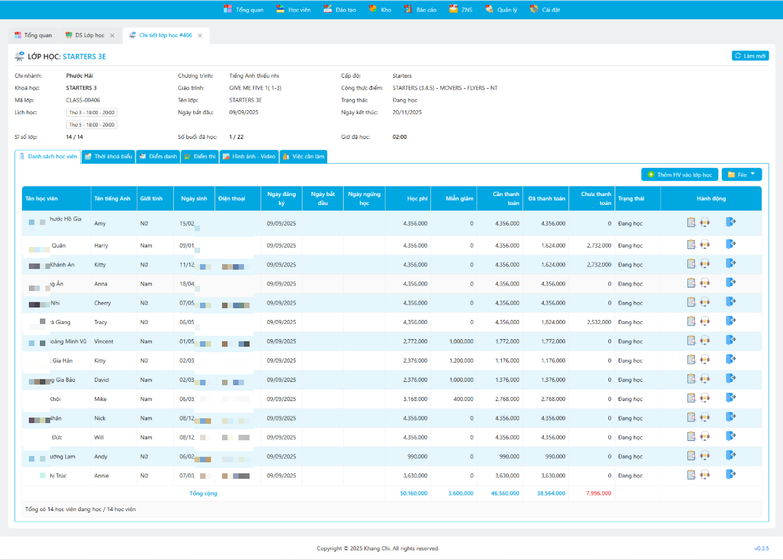 Quản lý lớp học Quản lý lớp học