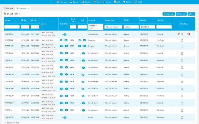 Tính năng giúp tổ chức lớp học, lịch trình và các hoạt động đào tạo một cách hiệu quả. Tính năng giúp tổ chức lớp học, lịch trình và các hoạt động đào tạo một cách hiệu quả.