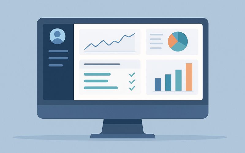 Tính năng báo cáo, thống kê đưa ra các biểu đồ trực quan và phân tích sâu sắc, giúp nhà quản lý đưa ra quyết định dựa trên dữ liệu. Tính năng báo cáo, thống kê đưa ra các biểu đồ trực quan và phân tích sâu sắc, giúp nhà quản lý đưa ra quyết định dựa trên dữ liệu.