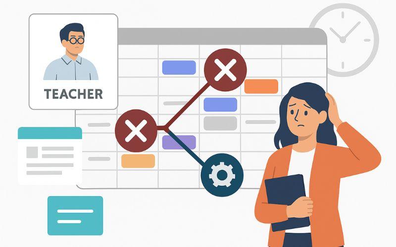 Quản lý lịch học và giáo viên thủ công gây phức tạp, chồng chéo Quản lý lịch học và giáo viên thủ công gây phức tạp, chồng chéo