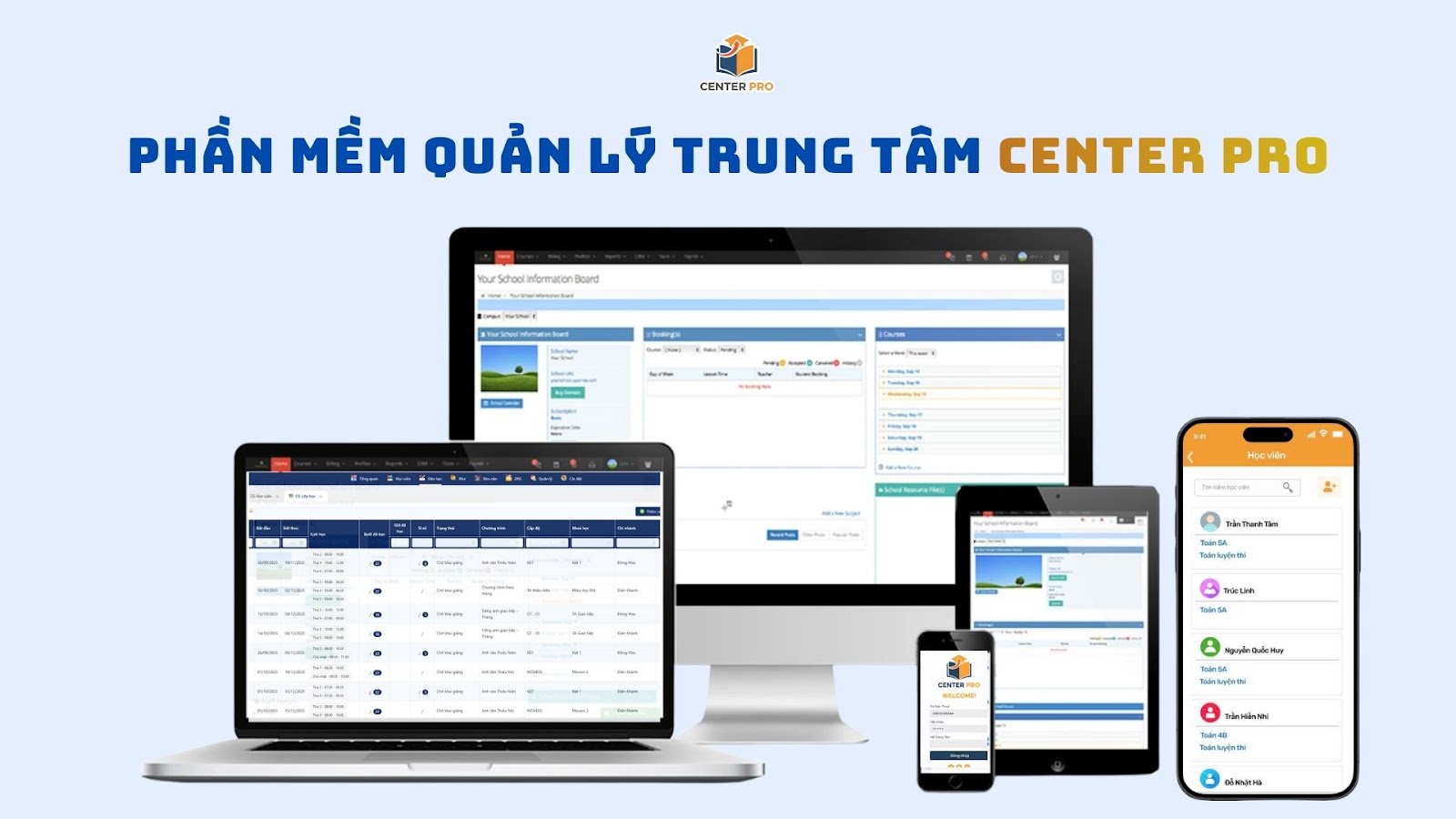 Phần mềm quản lý trung tâm Center Pro