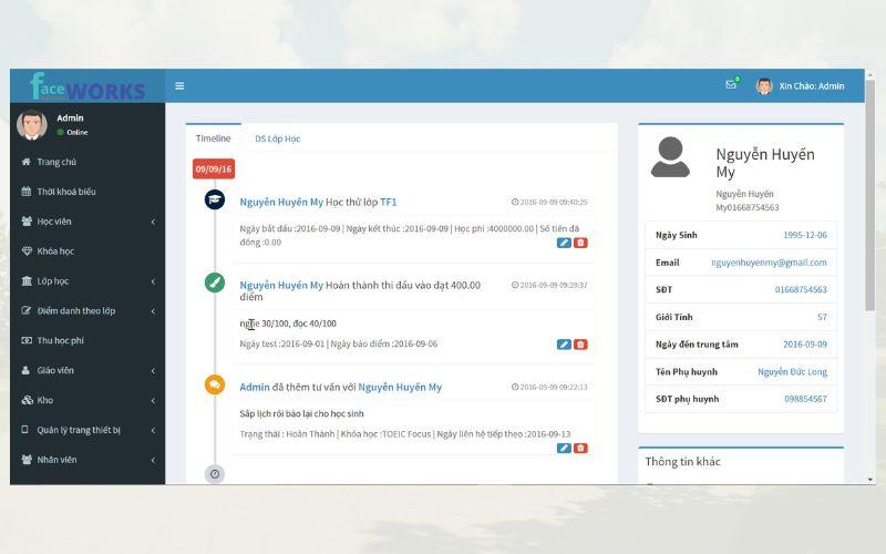 Phần mềm quản lý giáo dục Faceworks Phần mềm quản lý giáo dục Faceworks