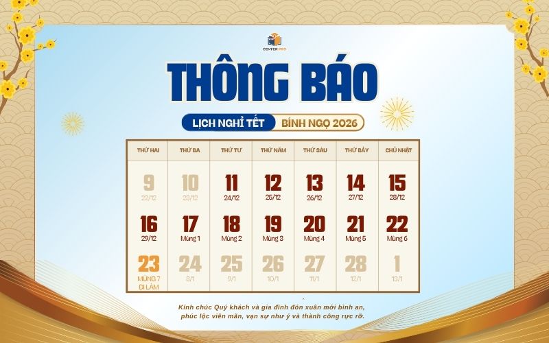 thông báo lịch nghỉ tết nguyên đán